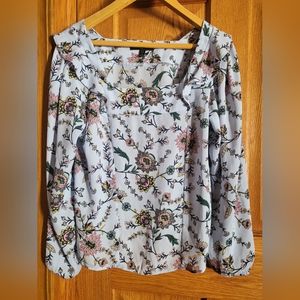 Periwinkle floral blouse used like new